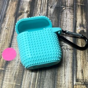 5for$10 Teal Textured Dot AirPod One And Two Protective Case NWT